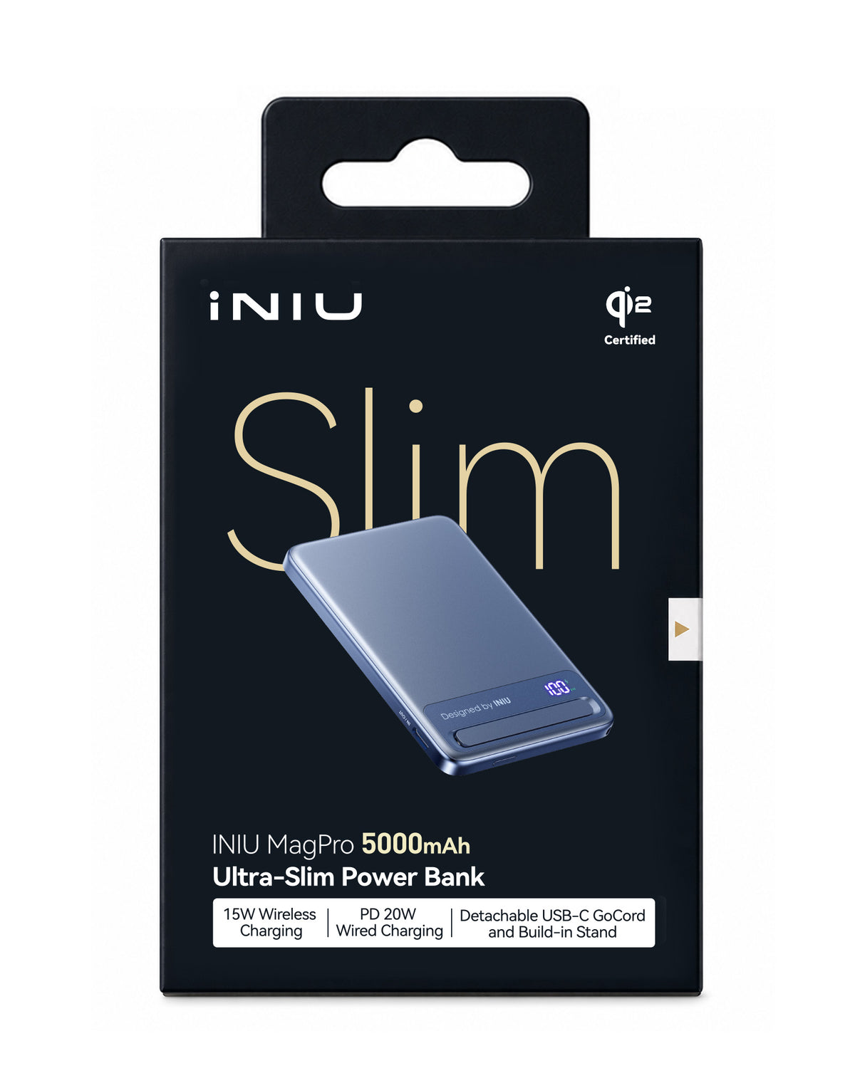 INIU Powerbank MagPro Slim - magnetyczny powerbank bezprzewodowy 5000mAh light blue