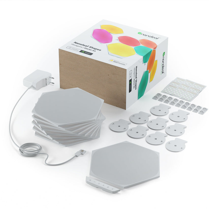 Zestaw 9 paneli świetlnych Nanoleaf Hexagons Starter Kit - panele świetlne (9 paneli, 1 kontroler)