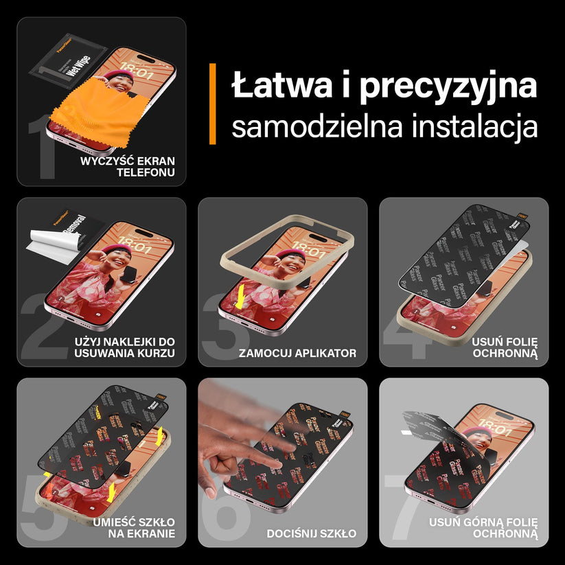 PanzerGlass Ultra-Wide Fit - szkło do iPhone 15 Pro czarna ramka