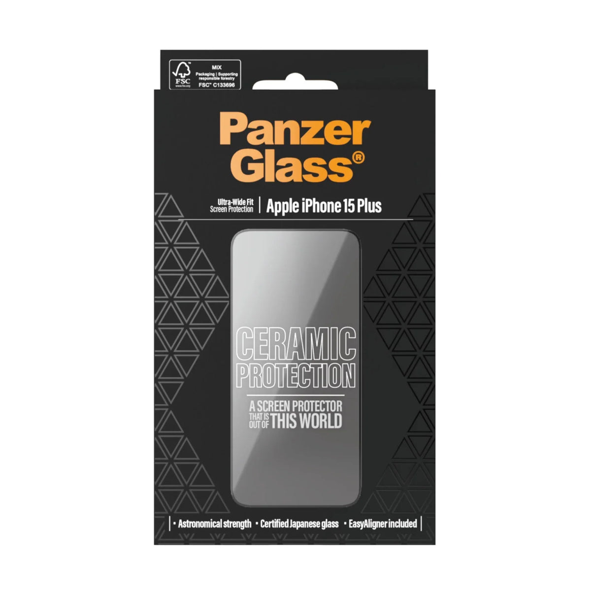 PanzerGlass Ceramic Protection - szkło ceramiczne do iPhone 15 Plus czarna ramka