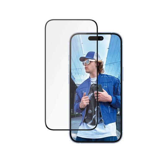 PanzerGlass Ceramic Screen Protector Ultra Wide Fit - szkło ceramiczne do iPhone 15 16 czarna ramka