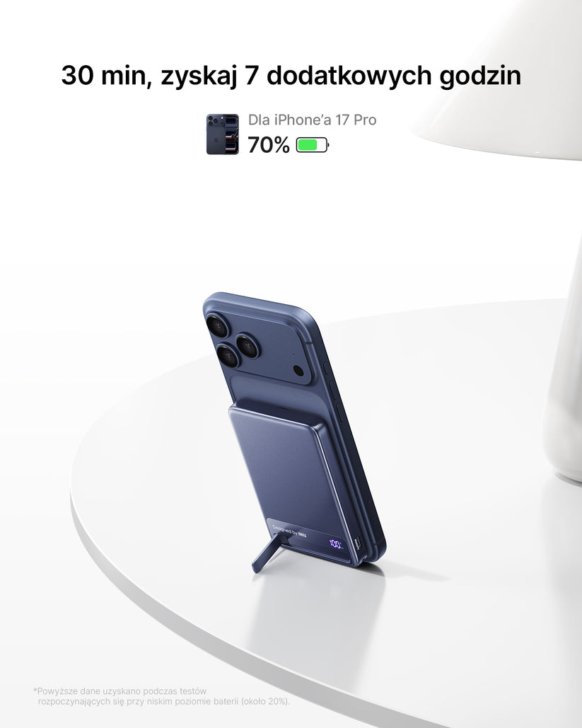 INIU Powerbank MagPro Slim - magnetyczny powerbank bezprzewodowy Qi 2.2 10 000mAh niebieski