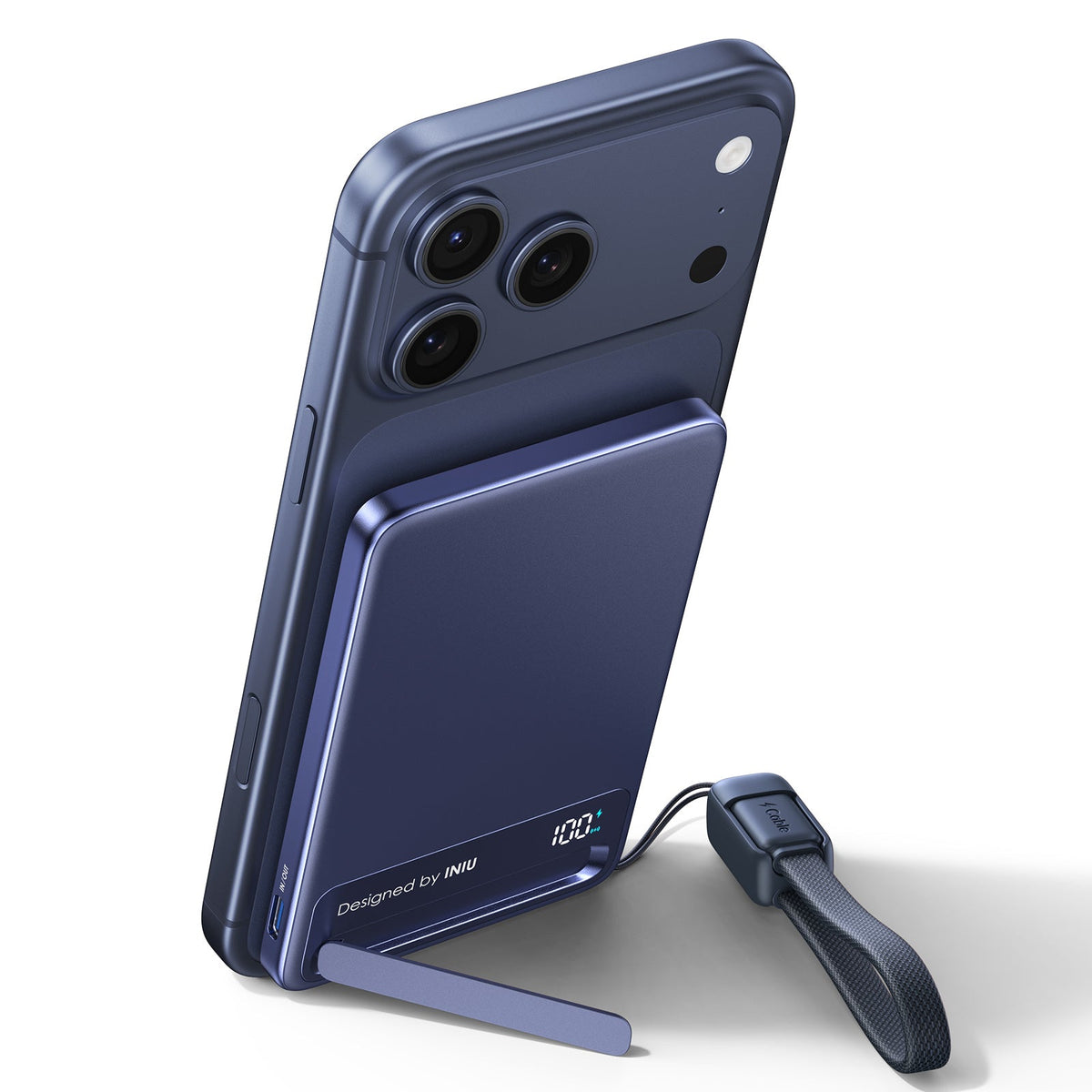 INIU Powerbank MagPro Slim - magnetyczny powerbank bezprzewodowy 5000mAh niebieski
