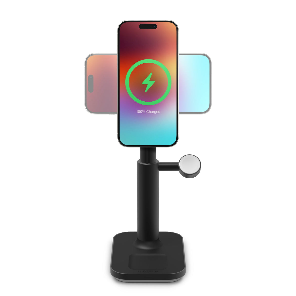 Mophie Extendable Stand MagSafe 3w1 - stojąca ładowarka bezprzewodowa do trzech urządzeń z regulowaną wysokością, kompatybilna z MagSafe czarna
