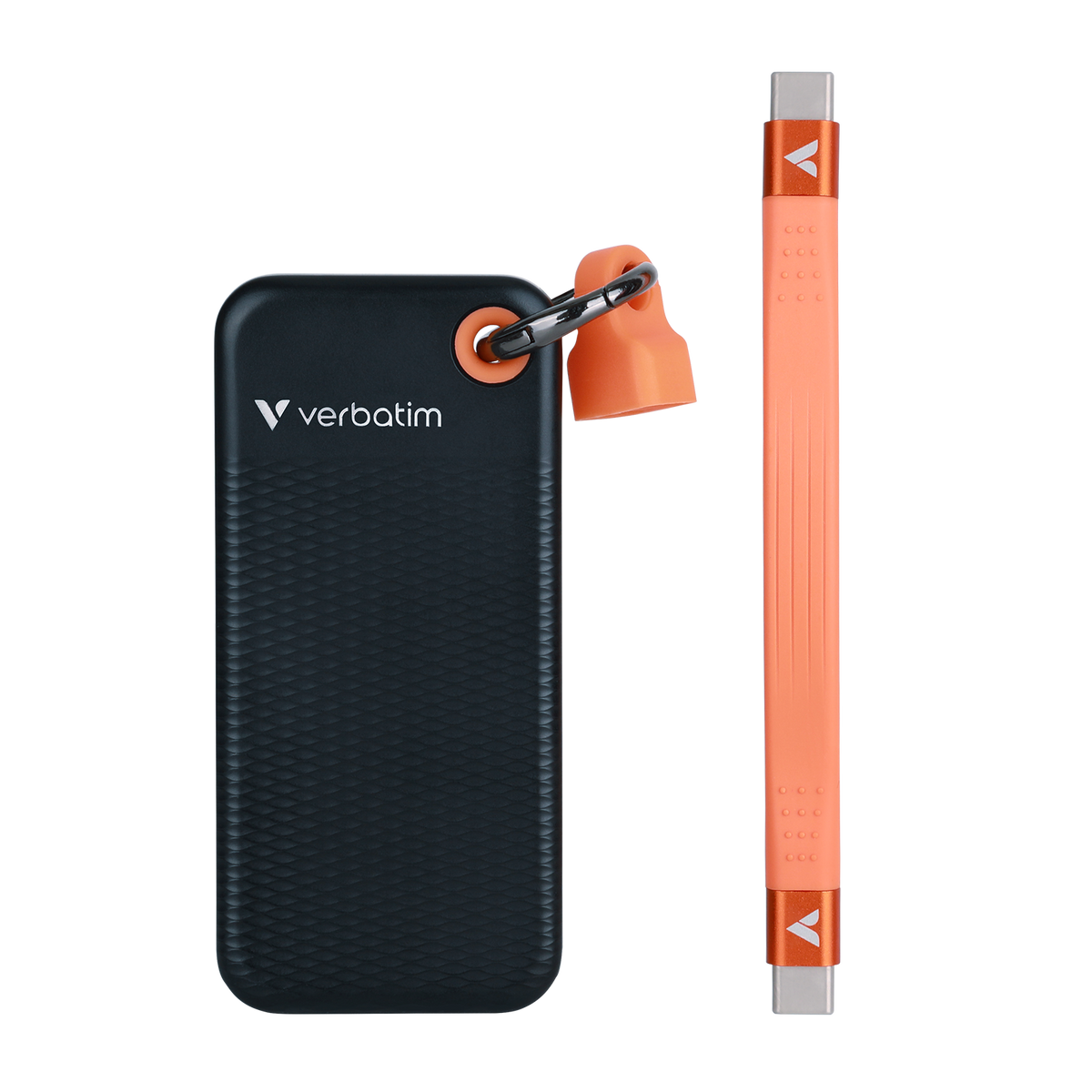Verbatim Pocket - dysk zewnętrzny SSD 1TB z kablem USB-C 3.2 gen. 2 czarny pomarańczowy