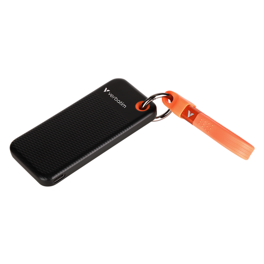 Verbatim Pocket - dysk zewnętrzny SSD 1TB z kablem USB-C 3.2 gen. 2 czarny pomarańczowy