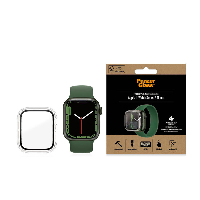 PanzerGlass Full Body - szkło antybakteryjne full body do Apple Watch 7 8 41mm