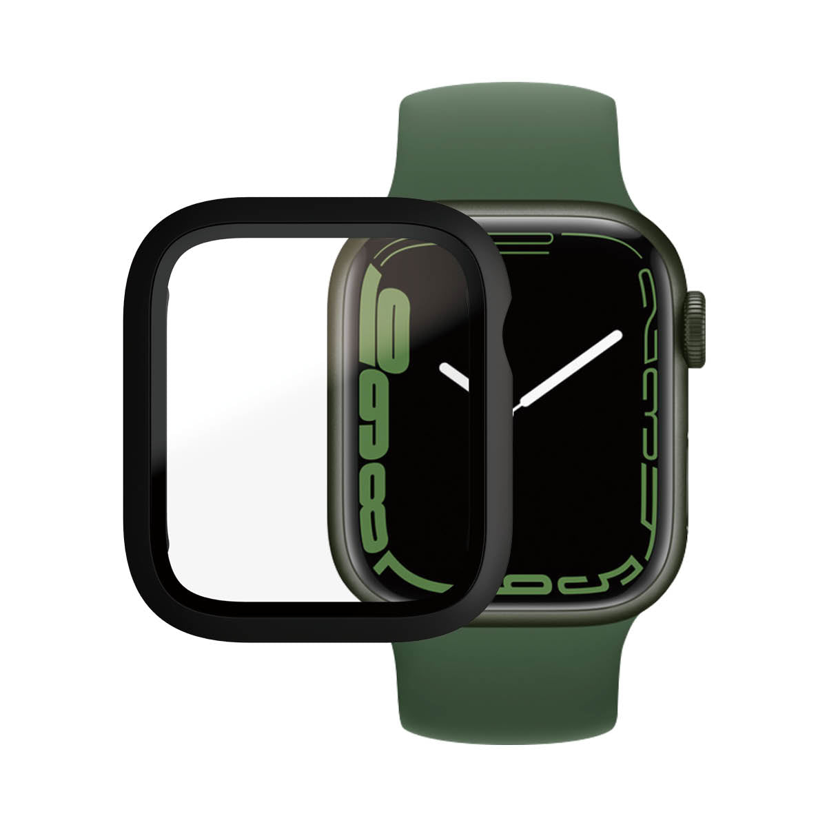 PanzerGlass Full Body - szkło antybakteryjne full body do Apple Watch 7 8 41mm czarna ramka