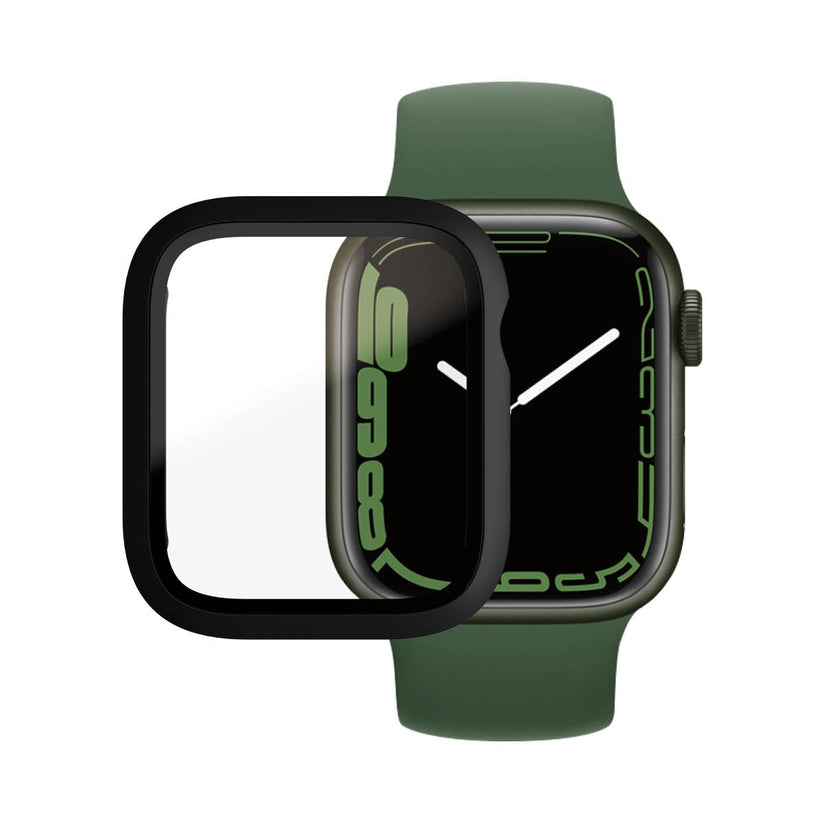 PanzerGlass Full Body - szkło antybakteryjne full body do Apple Watch 7 8 41mm czarna ramka