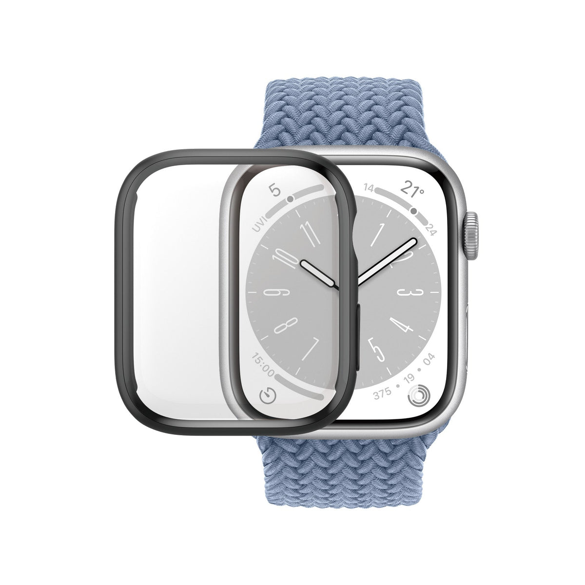 PanzerGlass Full Body - szkło antybakteryjne full body do Apple Watch 9 41mm czarna ramka