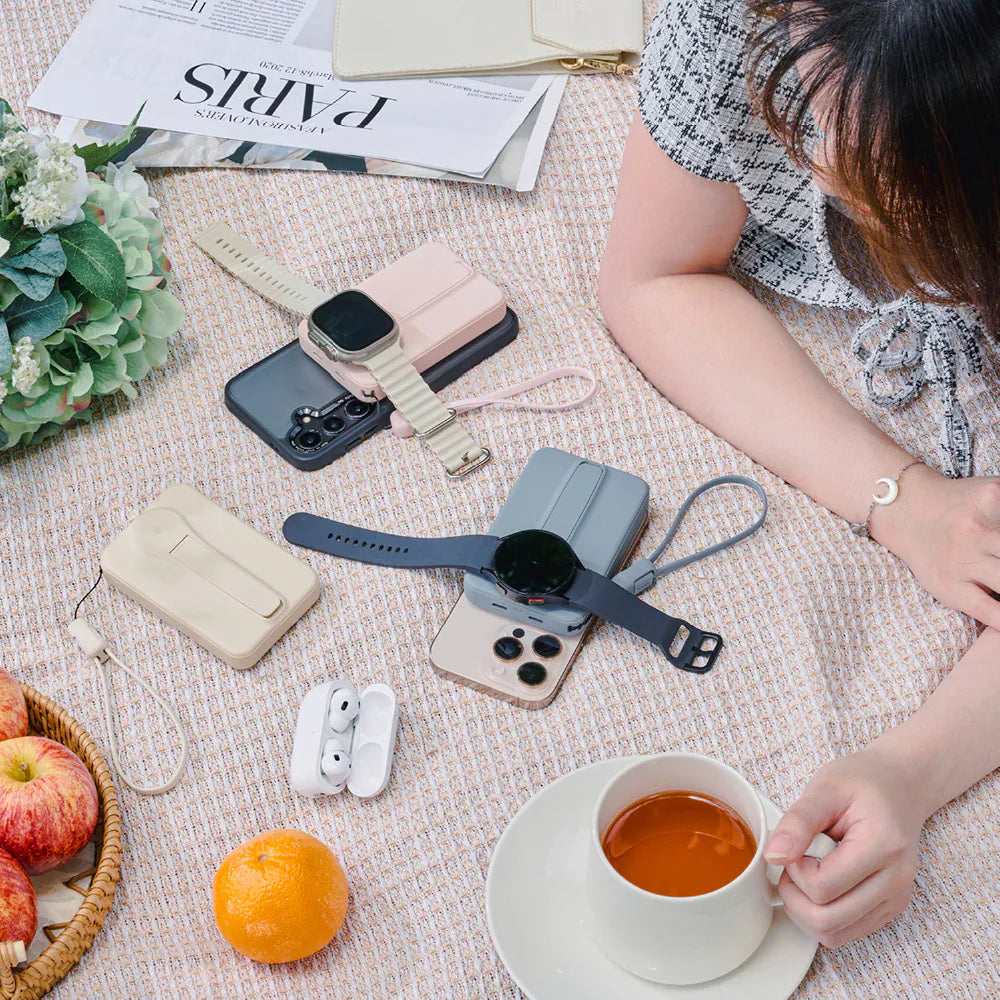 Adam Elements Vionta C2 Pro - magnetyczny powerbank bezprzewodowy do iPhone Apple Watch 10000 mAh różowy