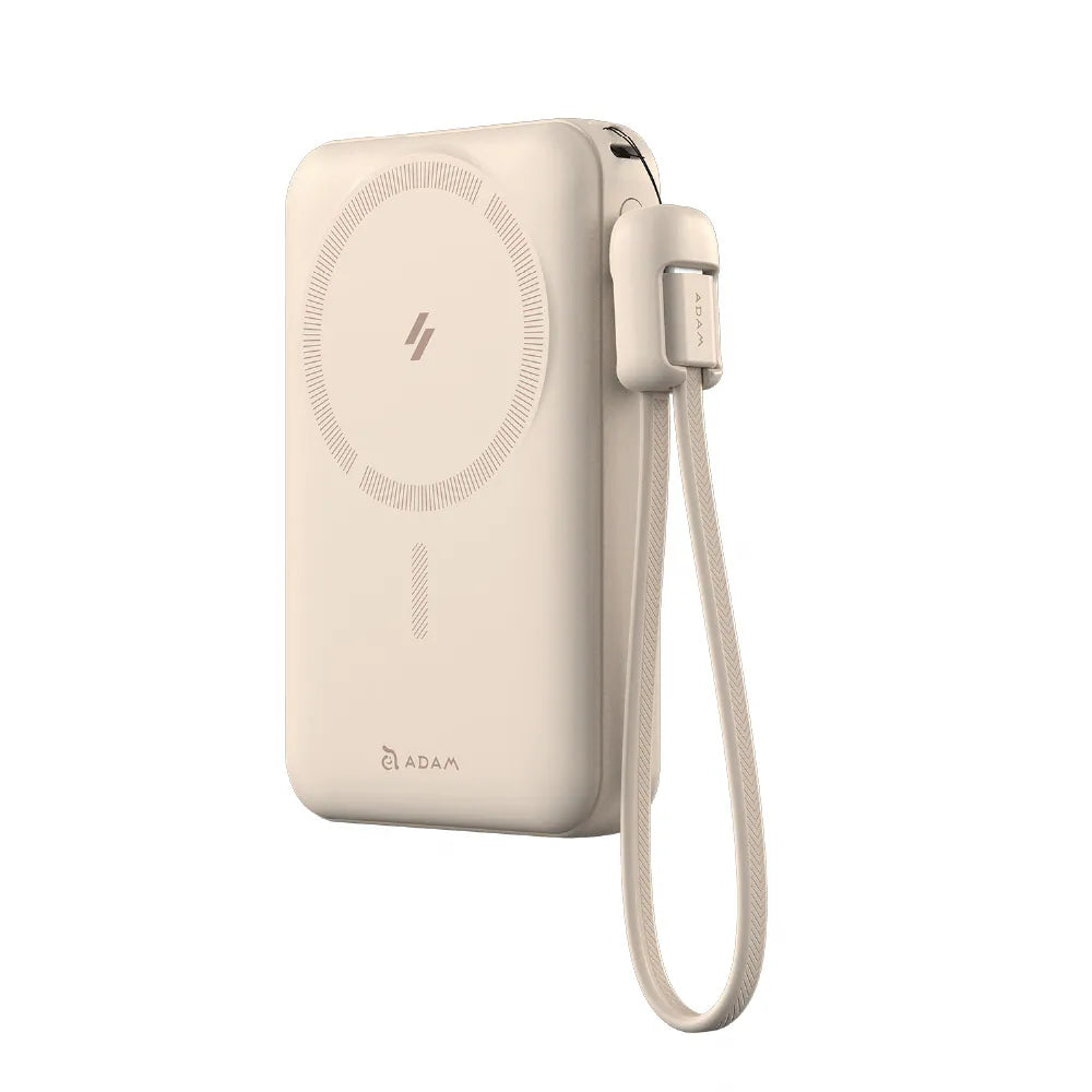 Adam Elements Vionta C2 Pro - magnetyczny powerbank bezprzewodowy do iPhone Apple Watch 10000 mAh kremowy