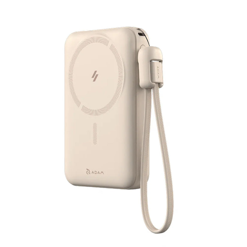 Adam Elements Vionta C2 Pro - magnetyczny powerbank bezprzewodowy do iPhone Apple Watch 10000 mAh kremowy