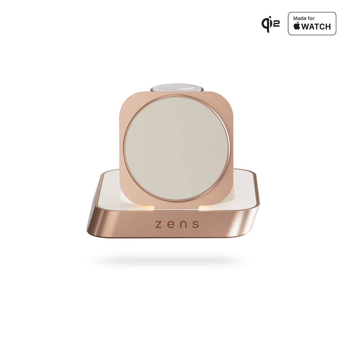 ZENS Nightstand Charger Pro 2 - ładowarka bezprzewodowa Qi2 15W do dwóch urządzeń kompatybilna z MagSafe miedziana