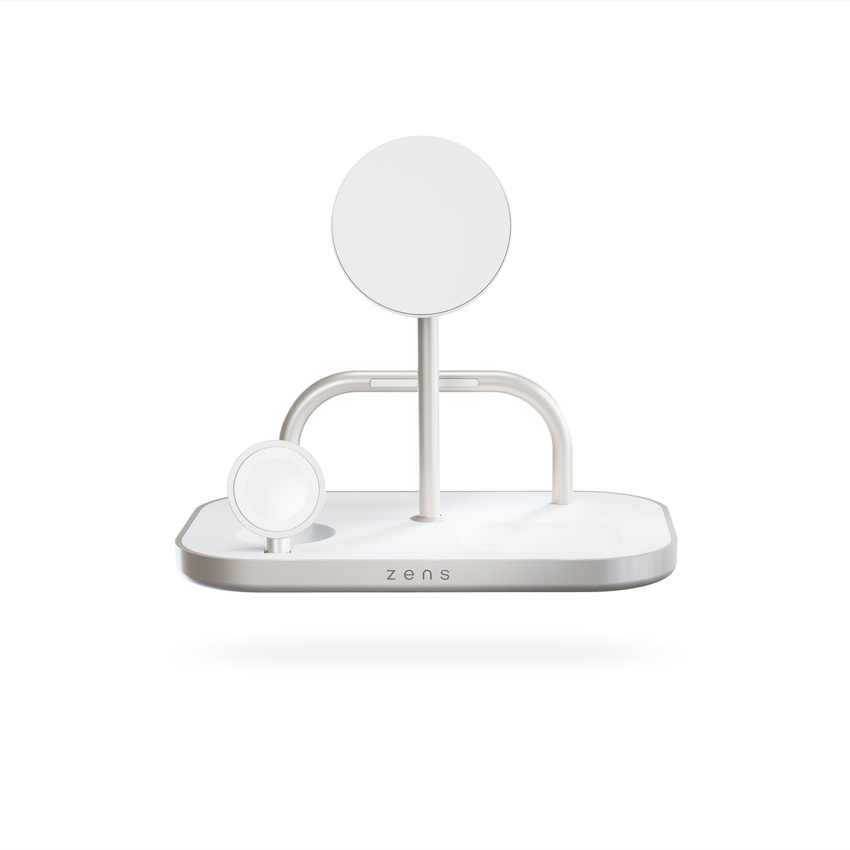 ZENS 4-1 Wireless Charger 60W - bezprzewodowa ładowarka Qi2 do trzech urządzeń (60W), z możliwością ładowania czwartego urządzenia przez kabel biała