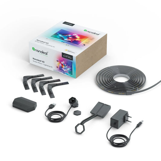 System inteligentnego podświetlenia ekranu TV do 65'' (kamera, 4m taśmy LED) - Nanoleaf 4D TV Screen Mirror Lightstrips Starter Kit