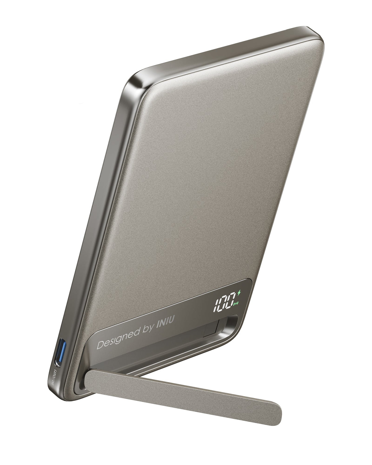 INIU Powerbank MagPro Slim - magnetyczny powerbank bezprzewodowy 5000mAh tytan