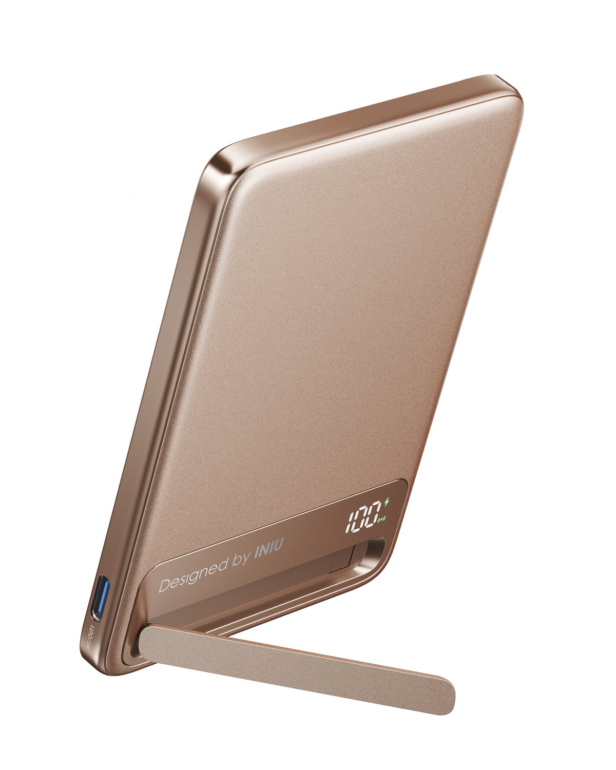 INIU Powerbank MagPro Slim - magnetyczny powerbank bezprzewodowy 5000mAh tytan pustynny
