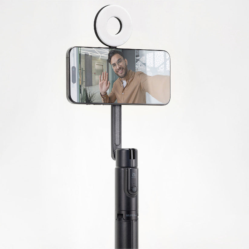 Adam Elements Selfie Pro - magnetyczny selfie stick bluetooth ze statywem i lampką LED czarny