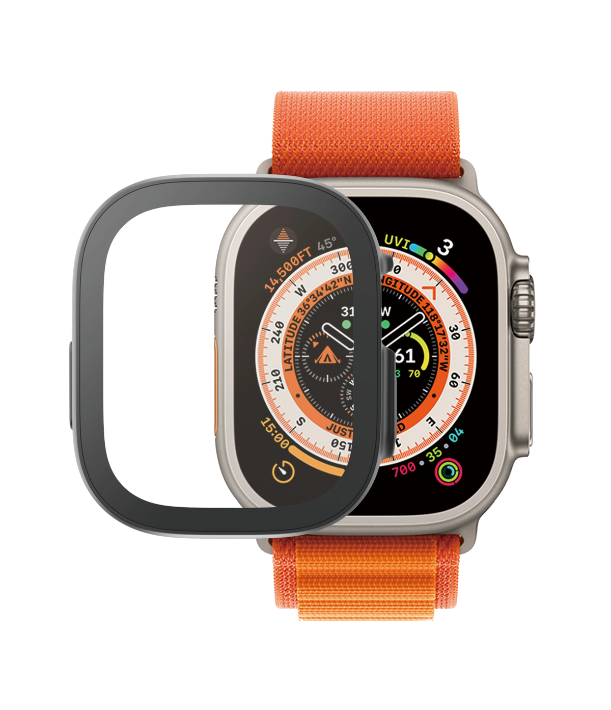 PanzerGlass Full Body - szkło antybakteryjne full body do Apple Watch Ultra Ultra 2 49mm czarna ramka