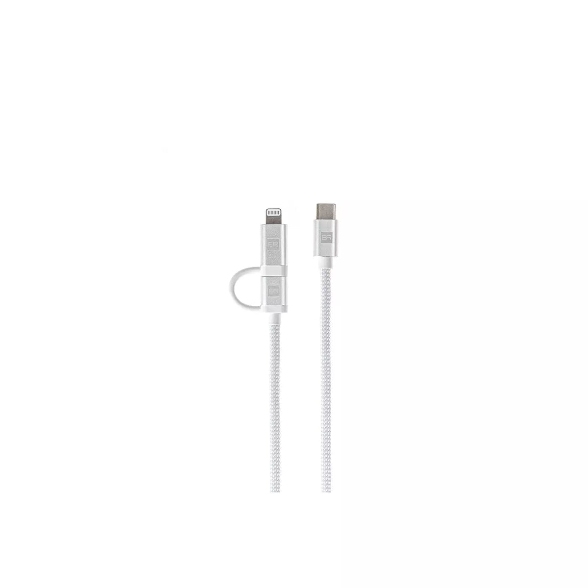 ER Power Dual Cable - kabel USB-C USB-C oraz Lightning MFI 1m biały