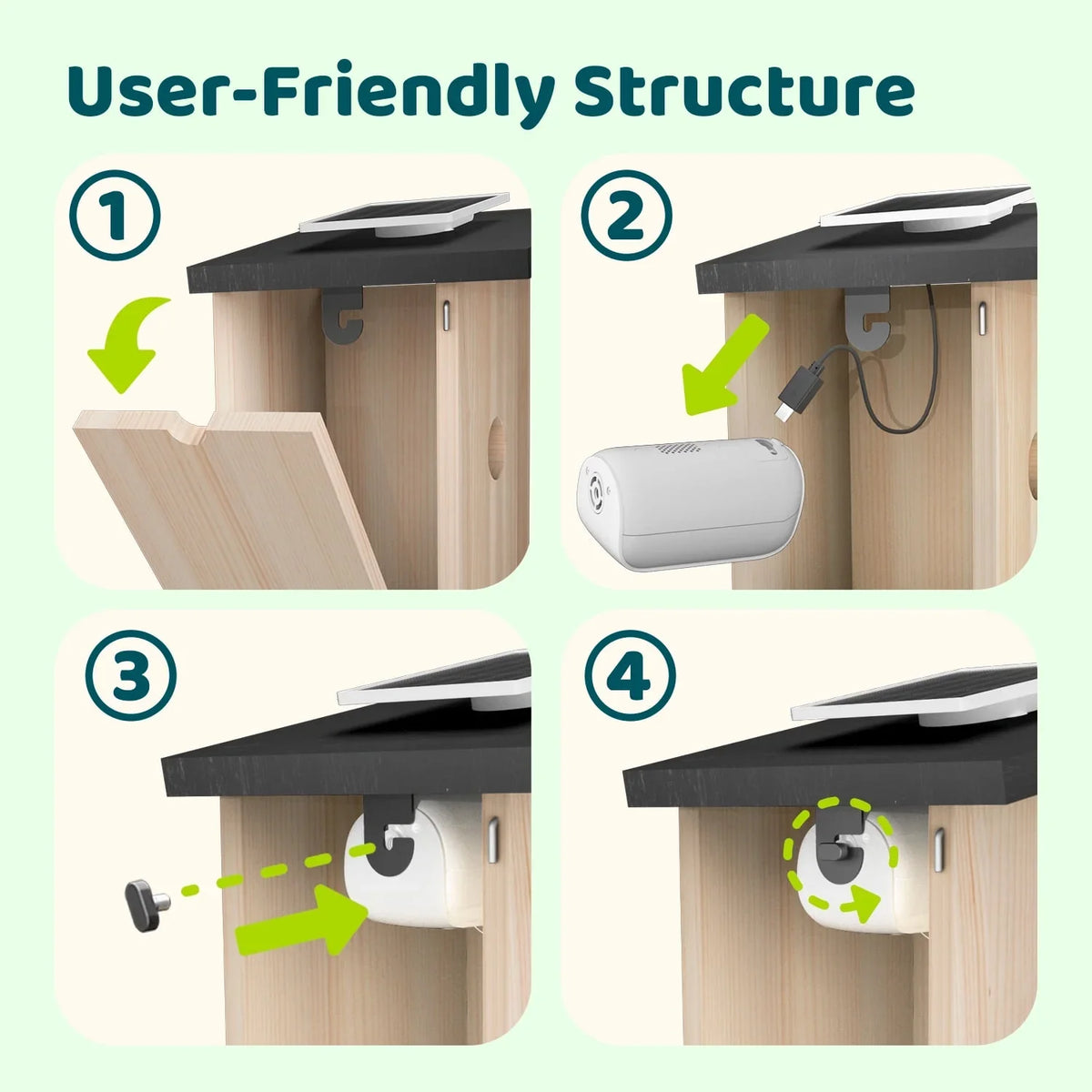 Birdfy House Ebony - inteligentny domek lęgowy z kamerą i panelem słonecznym