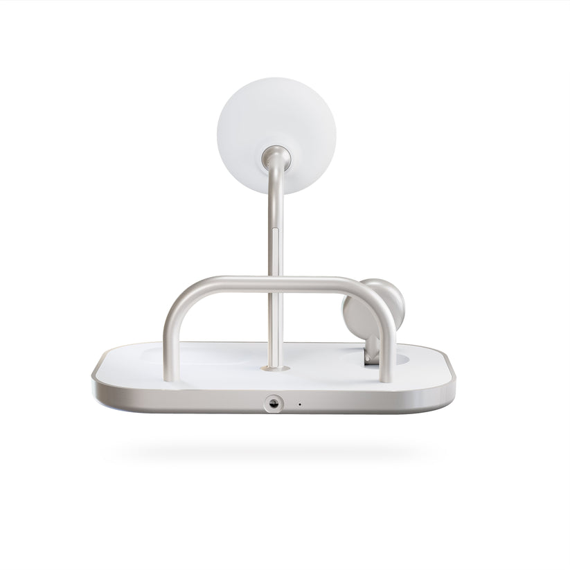 ZENS 4-1 Wireless Charger 60W - bezprzewodowa ładowarka Qi2 do trzech urządzeń (60W), z możliwością ładowania czwartego urządzenia przez kabel biała