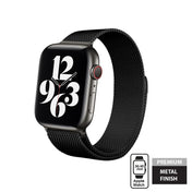 Crong Milano Steel - Pasek ze stali nierdzewnej Apple Watch 38 40 41 42 mm czarny