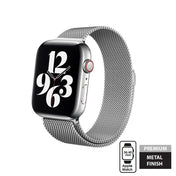Crong Milano Steel - Pasek ze stali nierdzewnej Apple Watch 38 40 41 42 mm srebrny