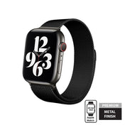 Crong Milano Steel - Pasek ze stali nierdzewnej Apple Watch 44 45 46 49 mm czarny