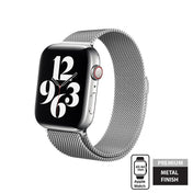 Crong Milano Steel - Pasek ze stali nierdzewnej Apple Watch 44 45 46 49 mm srebrny