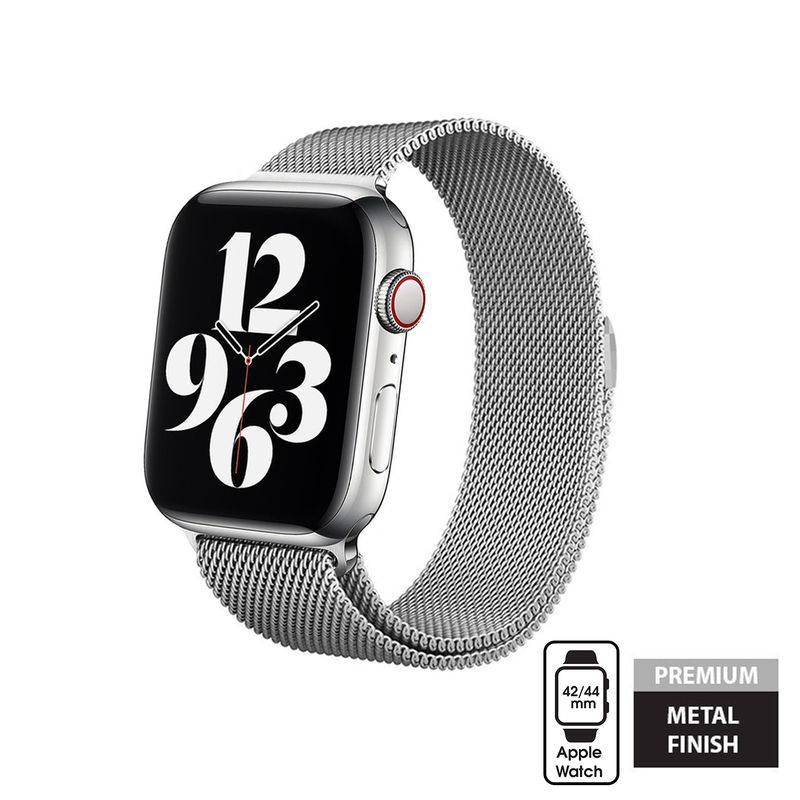 Crong Milano Steel - Pasek ze stali nierdzewnej Apple Watch 44 45 46 49 mm srebrny