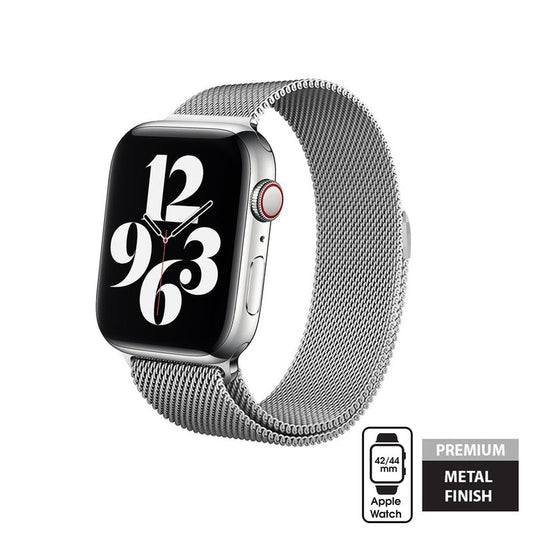 Crong Milano Steel - Pasek ze stali nierdzewnej Apple Watch 44 45 46 49 mm srebrny