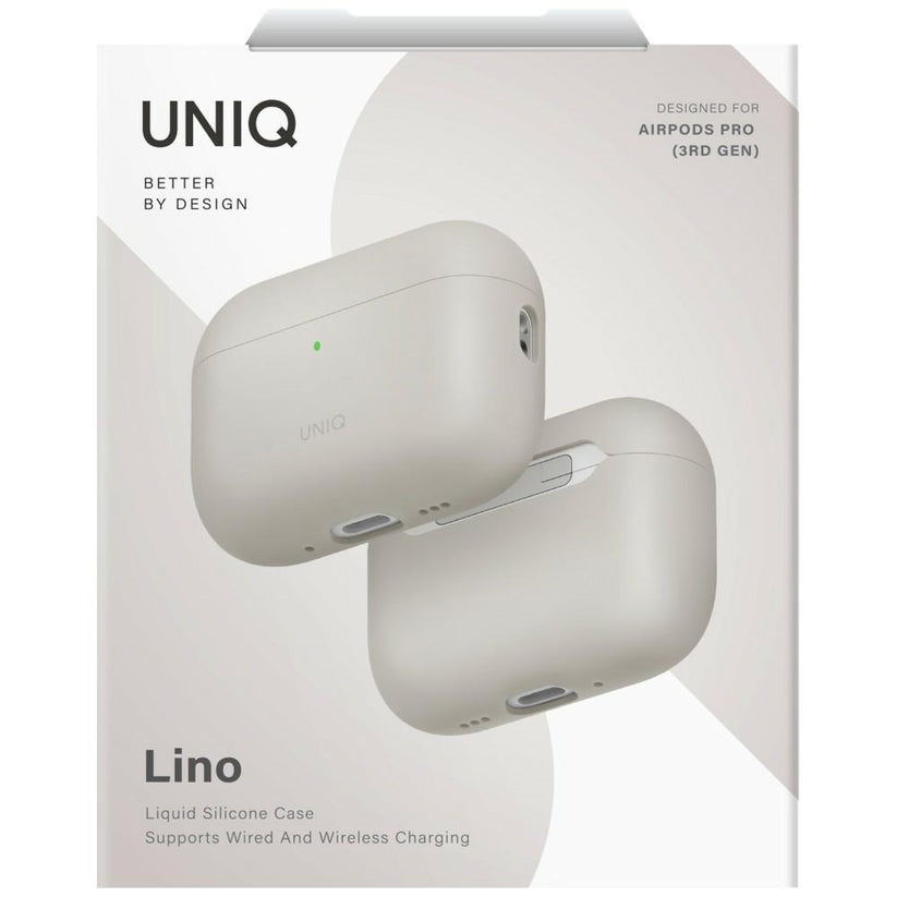 UNIQ Lino - etui silikonowe do AirPods Pro 3 beżowe