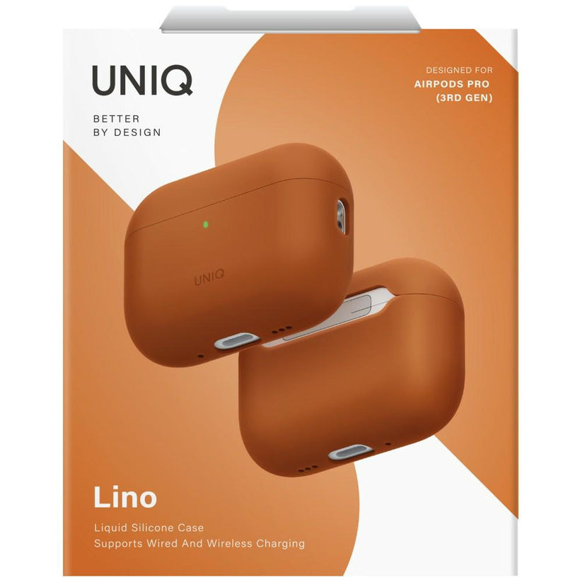 UNIQ Lino - etui silikonowe do AirPods Pro 3 pomarańczowe