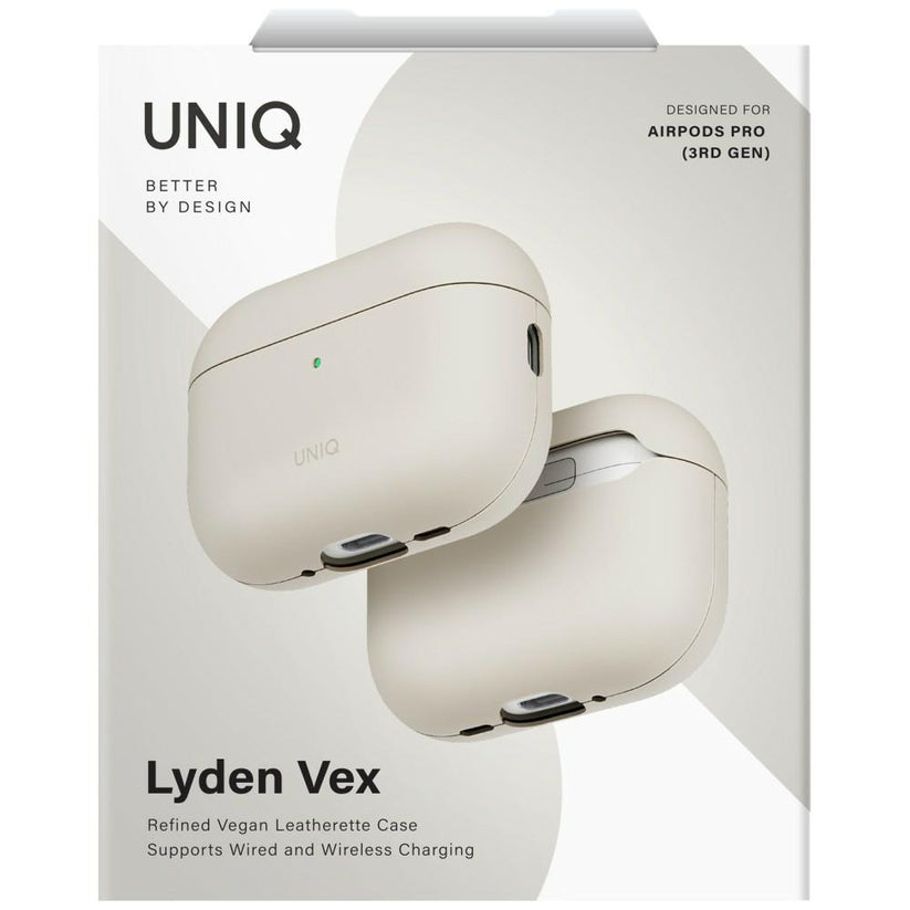 UNIQ Lyden Vex - etui z ekoskóry do AirPods Pro 3 kremowe