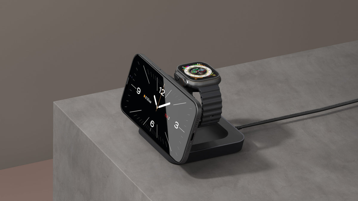 ZENS Nightstand Charger Pro 2 - ładowarka bezprzewodowa Qi2 15W do dwóch urządzeń kompatybilna z MagSafe czarna