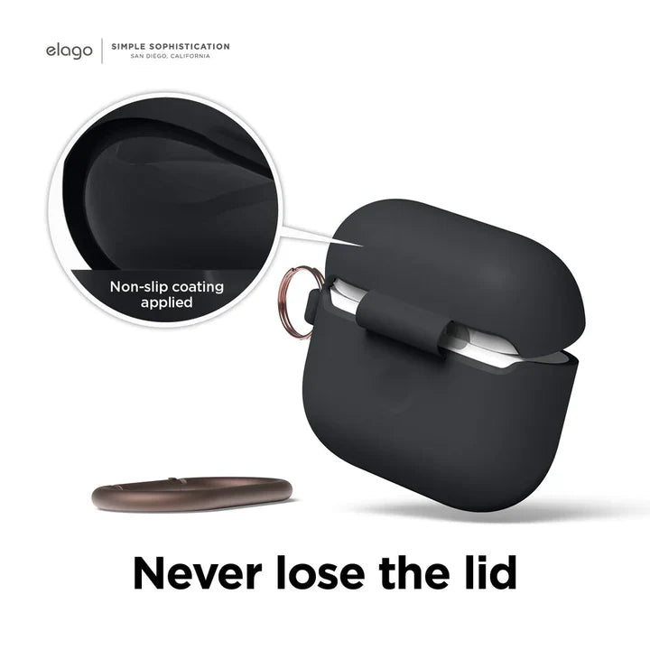 Elago AirPods 3 Silicone Hang Case - etui z karabińczykiem do AirPods 3 czarne