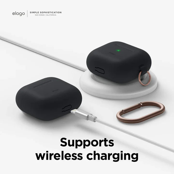 Elago AirPods 3 Silicone Hang Case - etui z karabińczykiem do AirPods 3 czarne