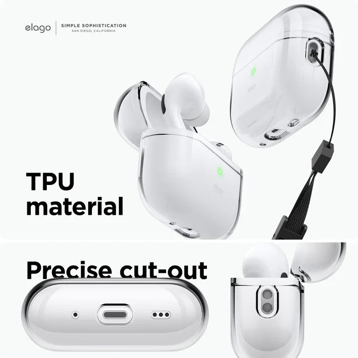 Elago AirPods Pro 2 Nylon Strap TPU Shell Case - etui z paskiem do AirPods Pro 2 lawendowe