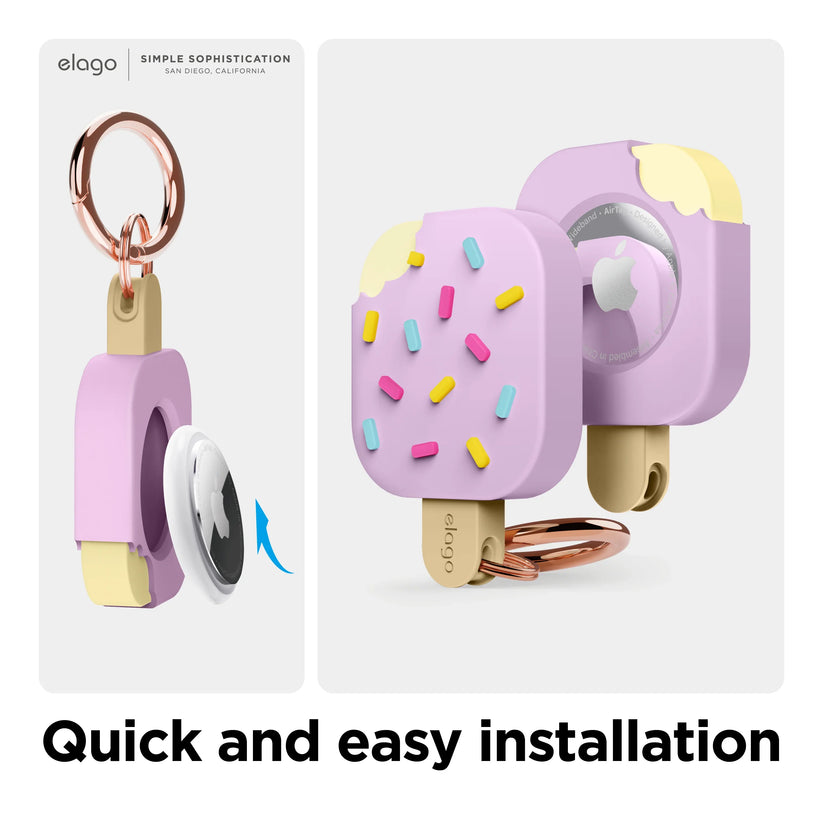Elago AirTag Ice Cream Case - etui do AirTag lawendowe