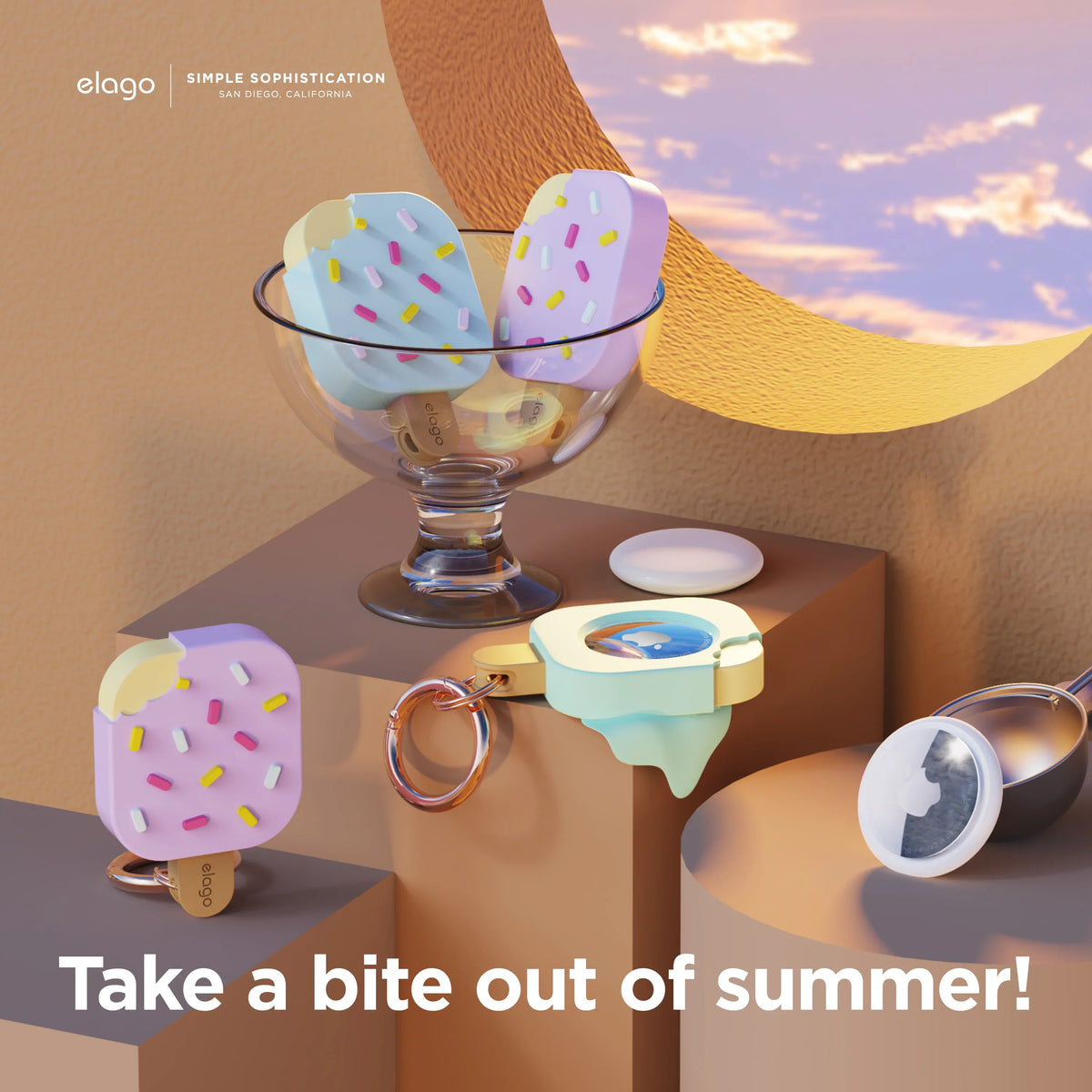 Elago AirTag Ice Cream Case - etui do AirTag różowe