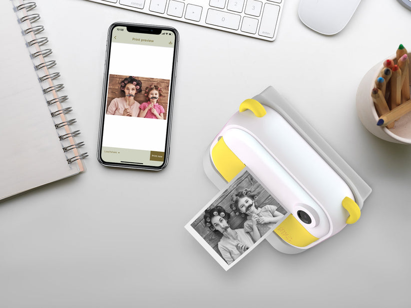 myFirst Camera Insta Wi - aparat natychmiastowy dla dzieci z drukarką i możliwością drukowania etykiet żółty