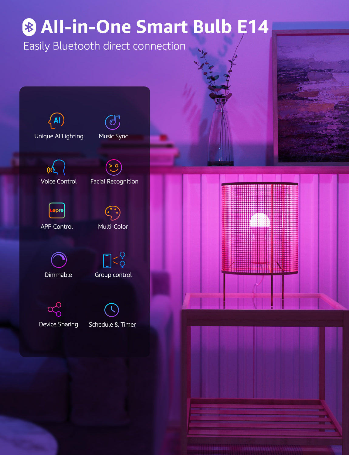 Lepro BP1 AI Smart Bulb E14 - inteligentna żarówka E14