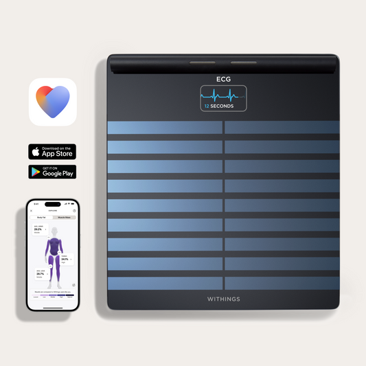 Withings Body Scan - waga z analizą składu masy ciała oraz pomiarem tętna (wyrób medyczny) czarna