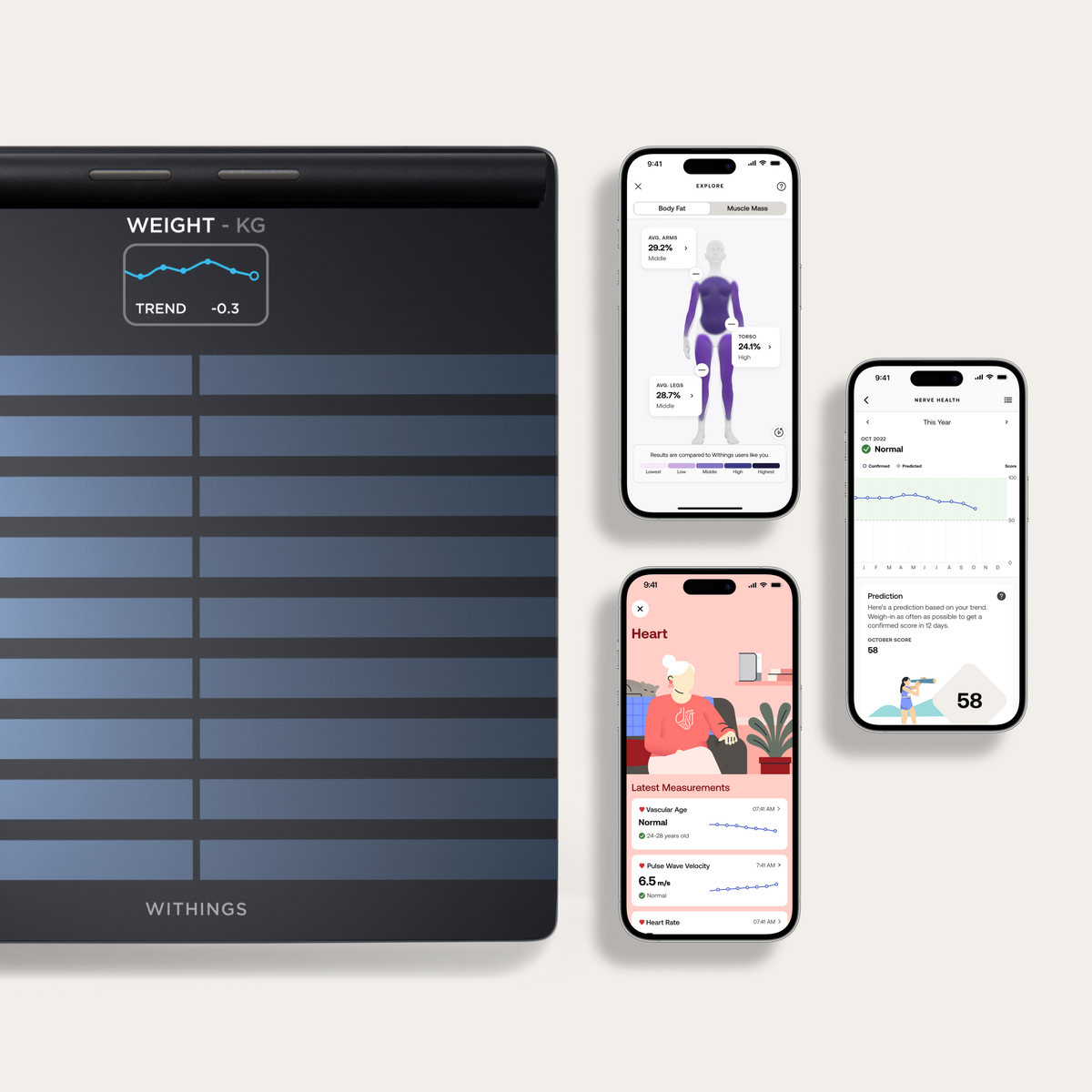 Withings Body Scan - waga z analizą składu masy ciała oraz pomiarem tętna (wyrób medyczny) czarna