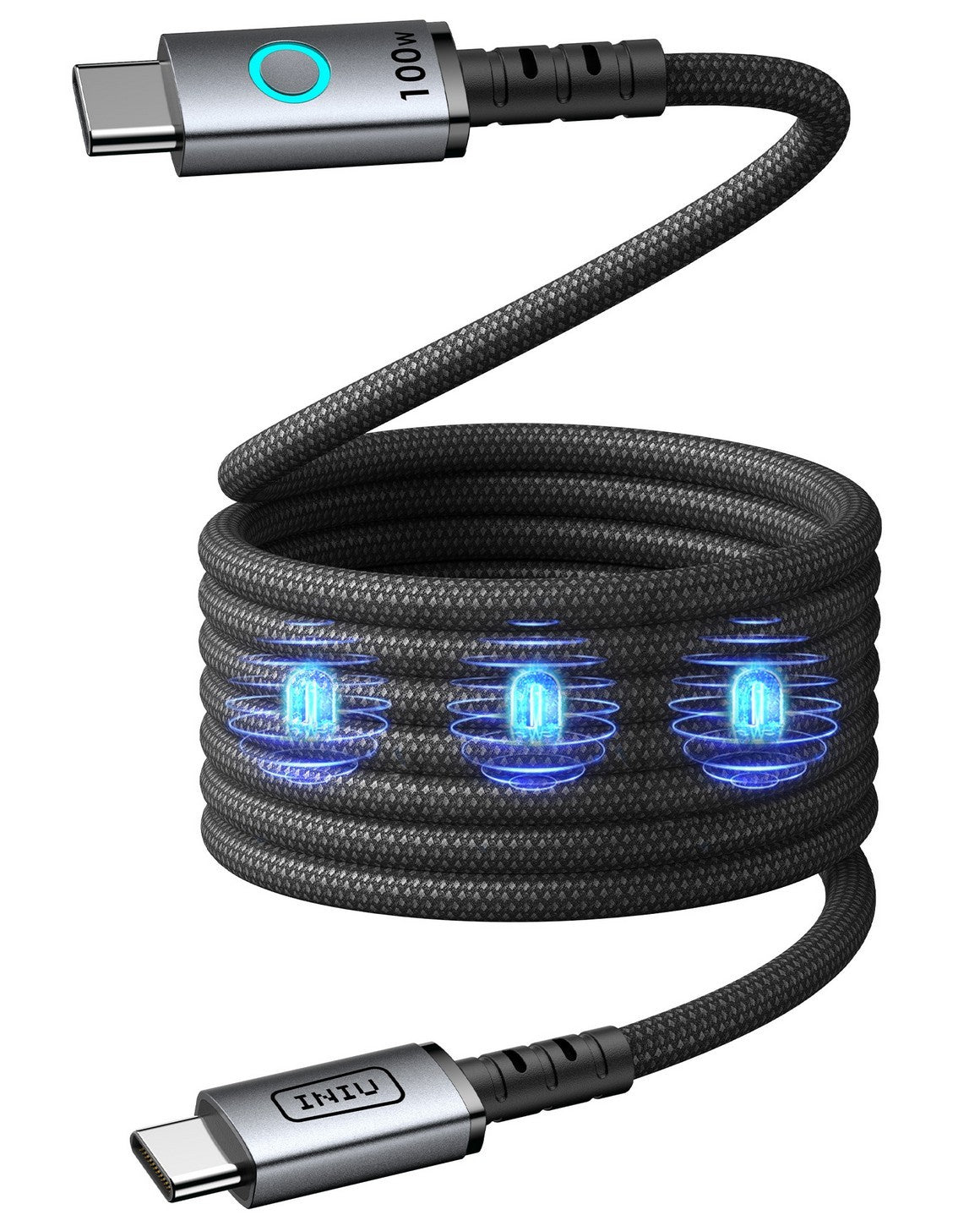 INIU Leopard Magnetic Cable - kabel magnetyczny 100W 1,2m czarny