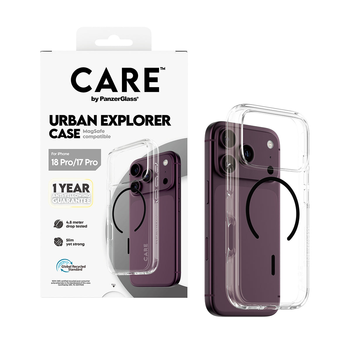 Care by PanzerGlass Urban Explorer Case - etui z MagSafe do iphone 18 Pro/17 Pro przezroczyste/czarne