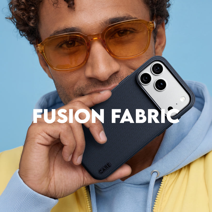 Care by PanzerGlass Fusion Fabric Case - etui Magsafe do iPhone 18 Pro Max/17 Pro Max niebieskie
