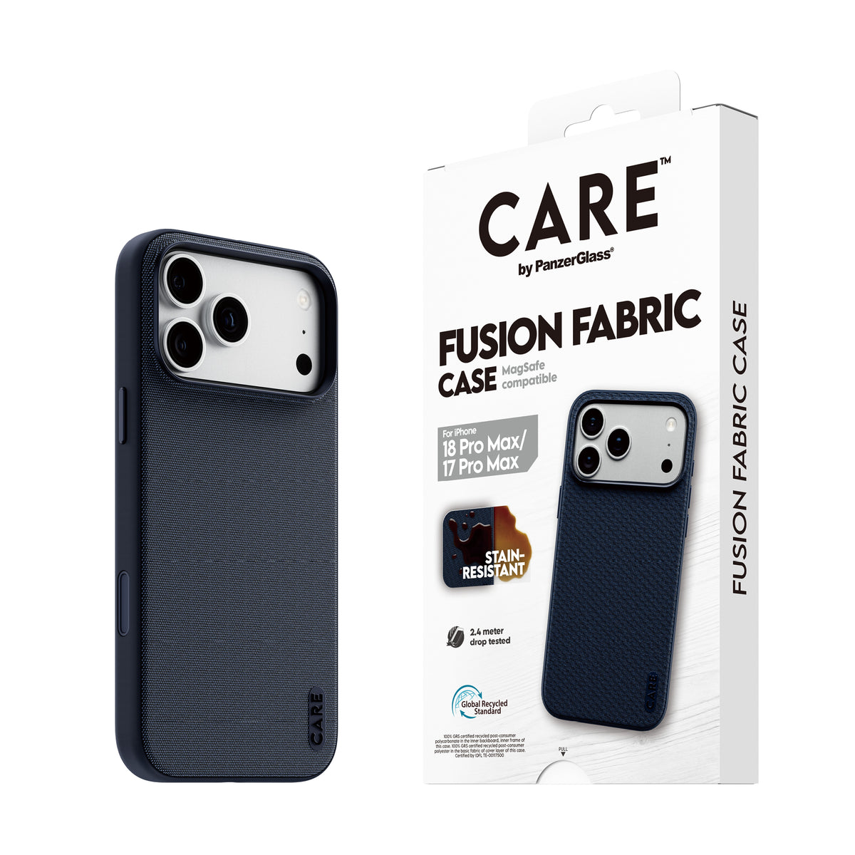 Care by PanzerGlass Fusion Fabric Case - etui Magsafe do iPhone 18 Pro Max/17 Pro Max niebieskie